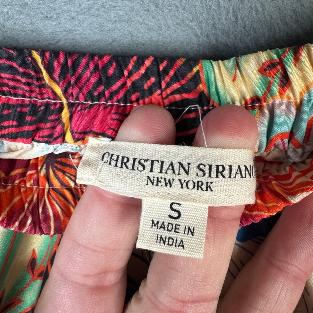 Christian Siriano New York Tropical Floral Maxi Skirt Small Multicolor Elastic - Picture 4 of 7